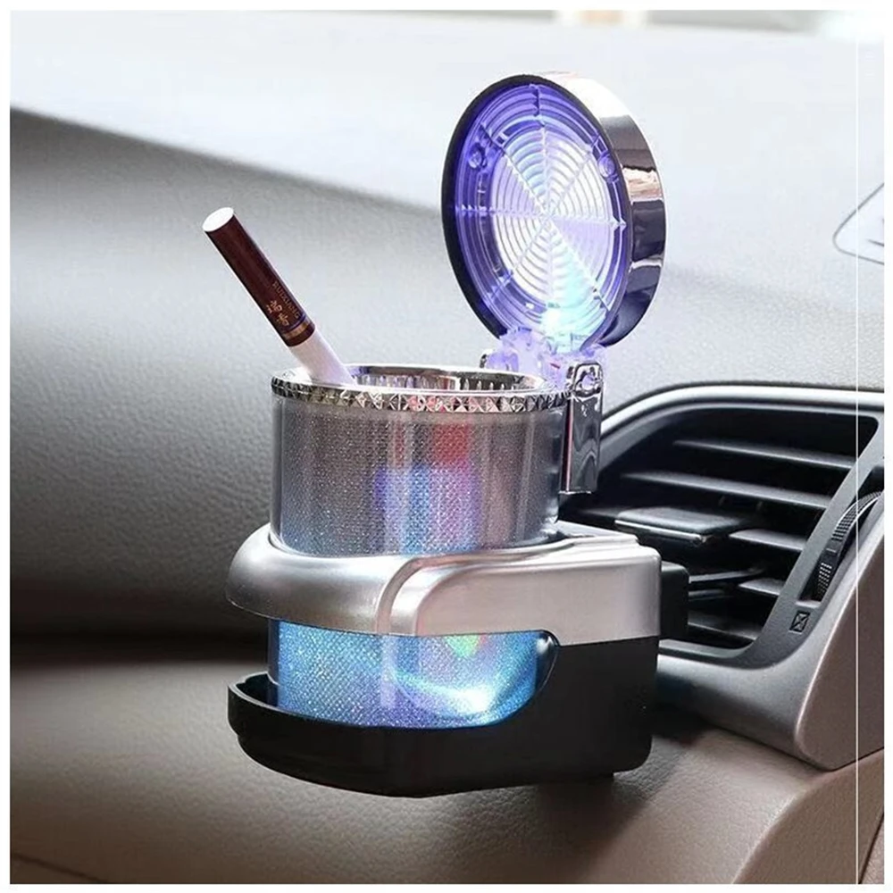 Colorful Car Portable Auto Truck LED Cigarette Smoke car Ashtray Cigarette Lighter Light Smokeless Ashtray Cigarette Holder