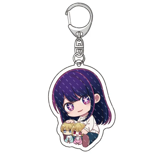 LLavero de Anime Oshi No Ko Ai Hoshino Ruby Hoshino Kana Arima, figuras de Cosplay de dibujos animados, llavero colgante, anillo, accesorios de