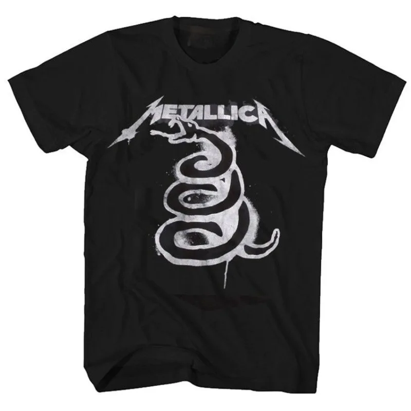 Short Sleeve Round Neck Y2K T-Shirt Men's Clothing New Arrival Top Tees Men's T-Shirt Camisetas Metallica Skull New Black Ropa Hombre