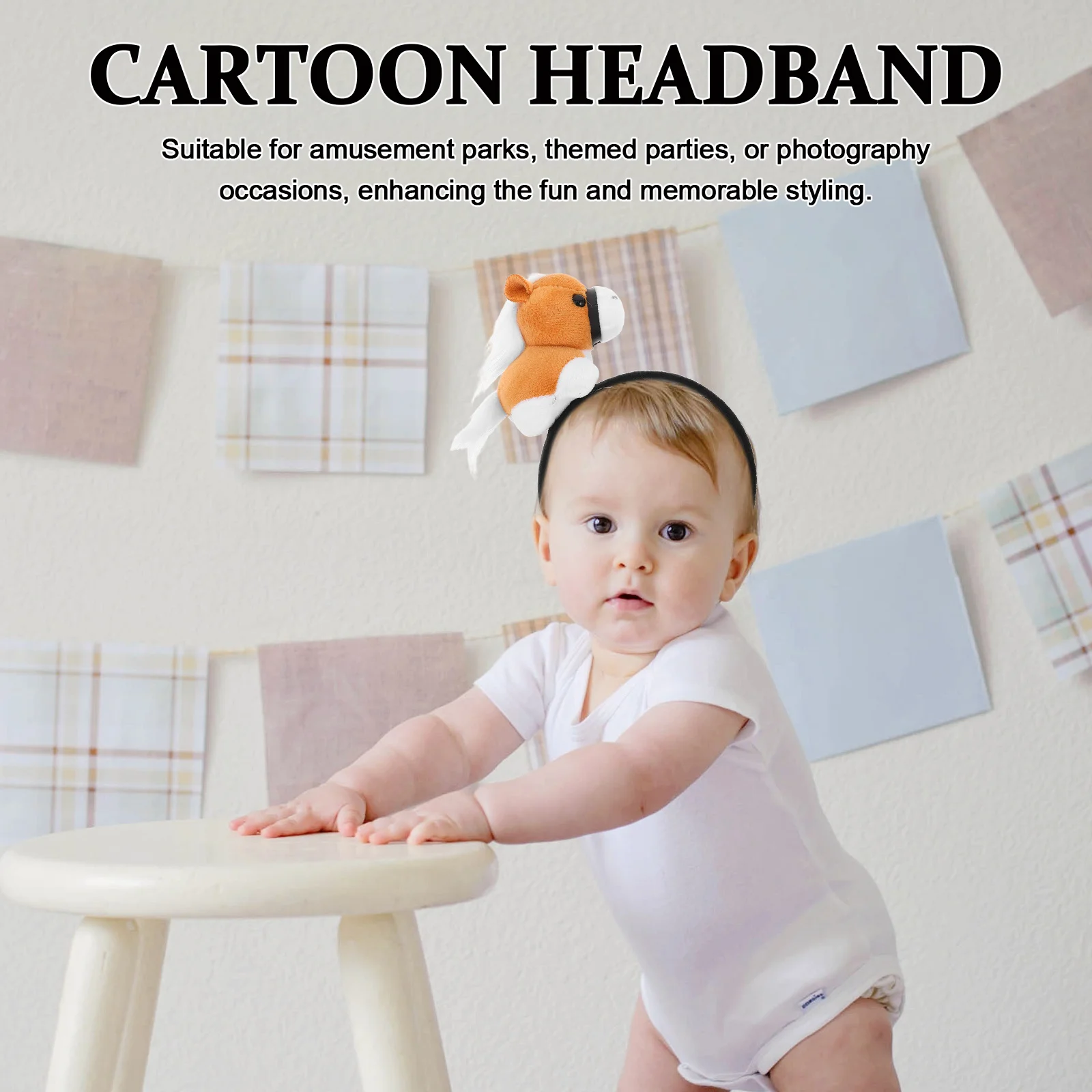 

Horse Cartoon Headband Kawaii Animal Hair Accessories For Women Party Festival Cosplay Chinese New Year 2026 Ears Headwear