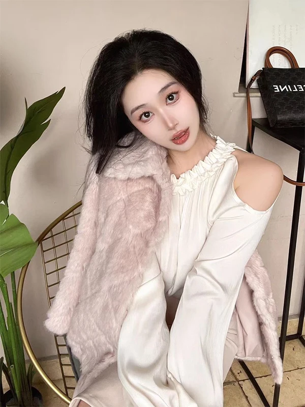 

Розовое роскошное женское осенне-зимнее новое длинное пальто для похудения с верхом-стойкой, розовое женское пальто