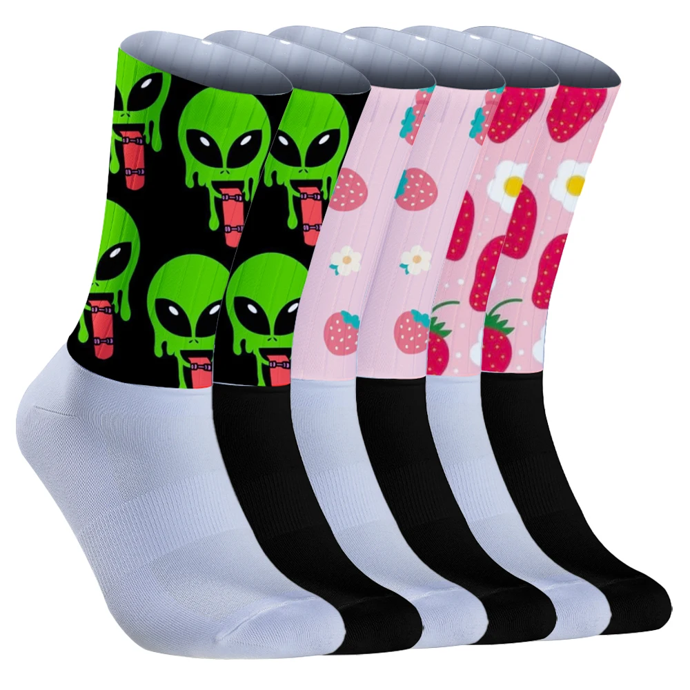 Calcetines de ciclismo Harajuku absorbentes de sudor, medias largas para todas las estaciones, accesorios para Unisex, regalo de cumpleaños, nuevo