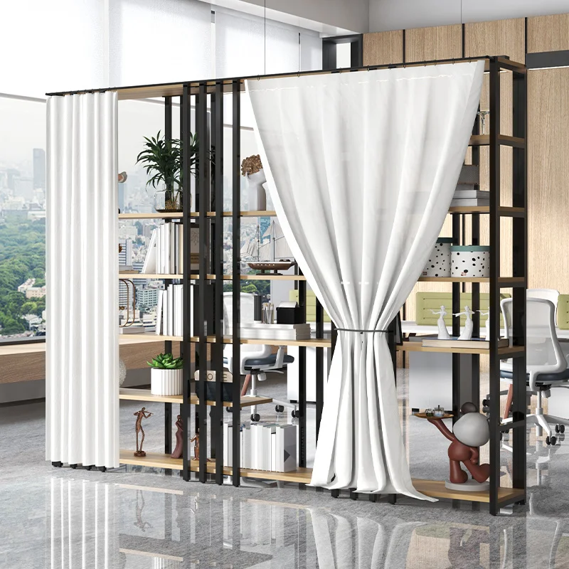 

Custom Iron Art Bookshelf Office Partition Storage Rack Living Room Entrance Display Rack Industrial Style Decorative Floor Stan