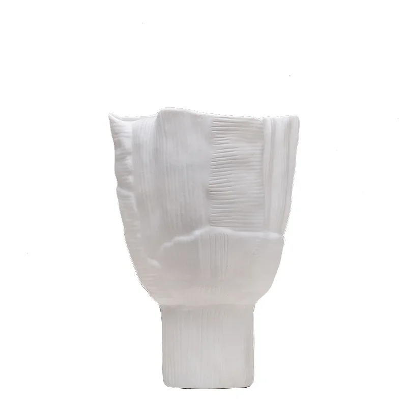 Resin Pots Abstract Geometric Wide-mouth Flower Pots Tabletop Handicraft Ornaments Flower Vase Home Decoration Accessories
