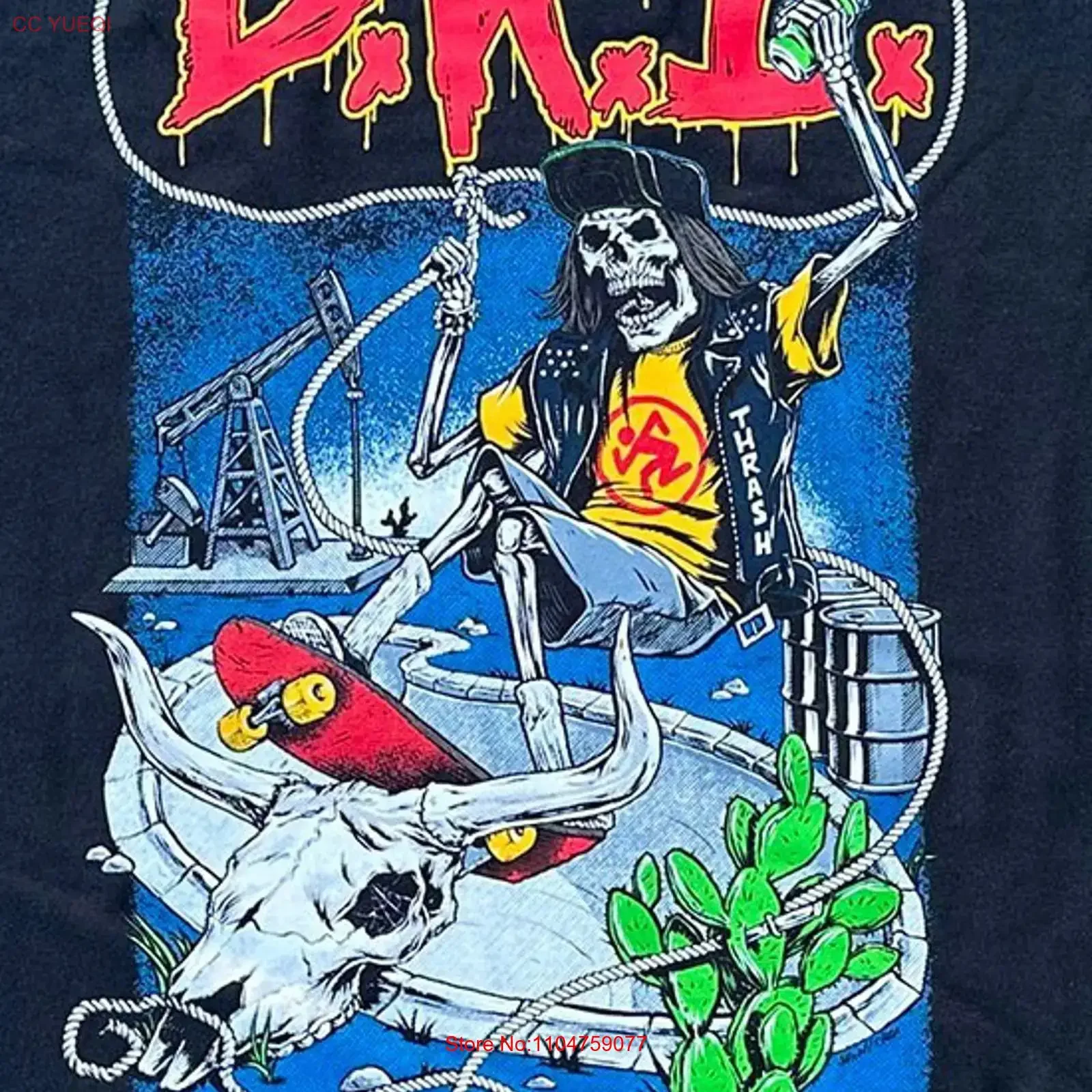 Rare D R I Dirty Rotten Imbeciles For Fans Black All Size T Shirt vintage Washed Casual Slightly homme Top For Everyday Wear