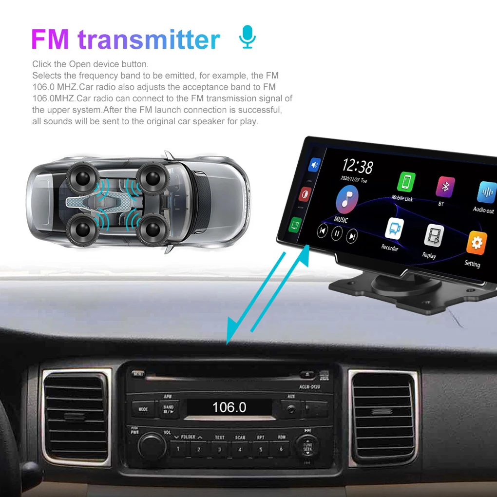 

Portable 10.26Inch HD IPS Touchscreen Car Stereo Radio Car-play Wireless Android Auto