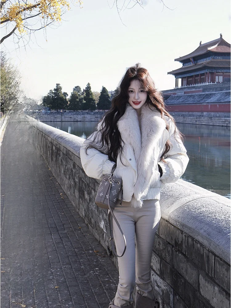 

Eeny Vegetable Eating Du пуховая парка с воротником из натурального меха, ультра теплое зимнее пальто, повседневное пальто с длинным светом ort pe