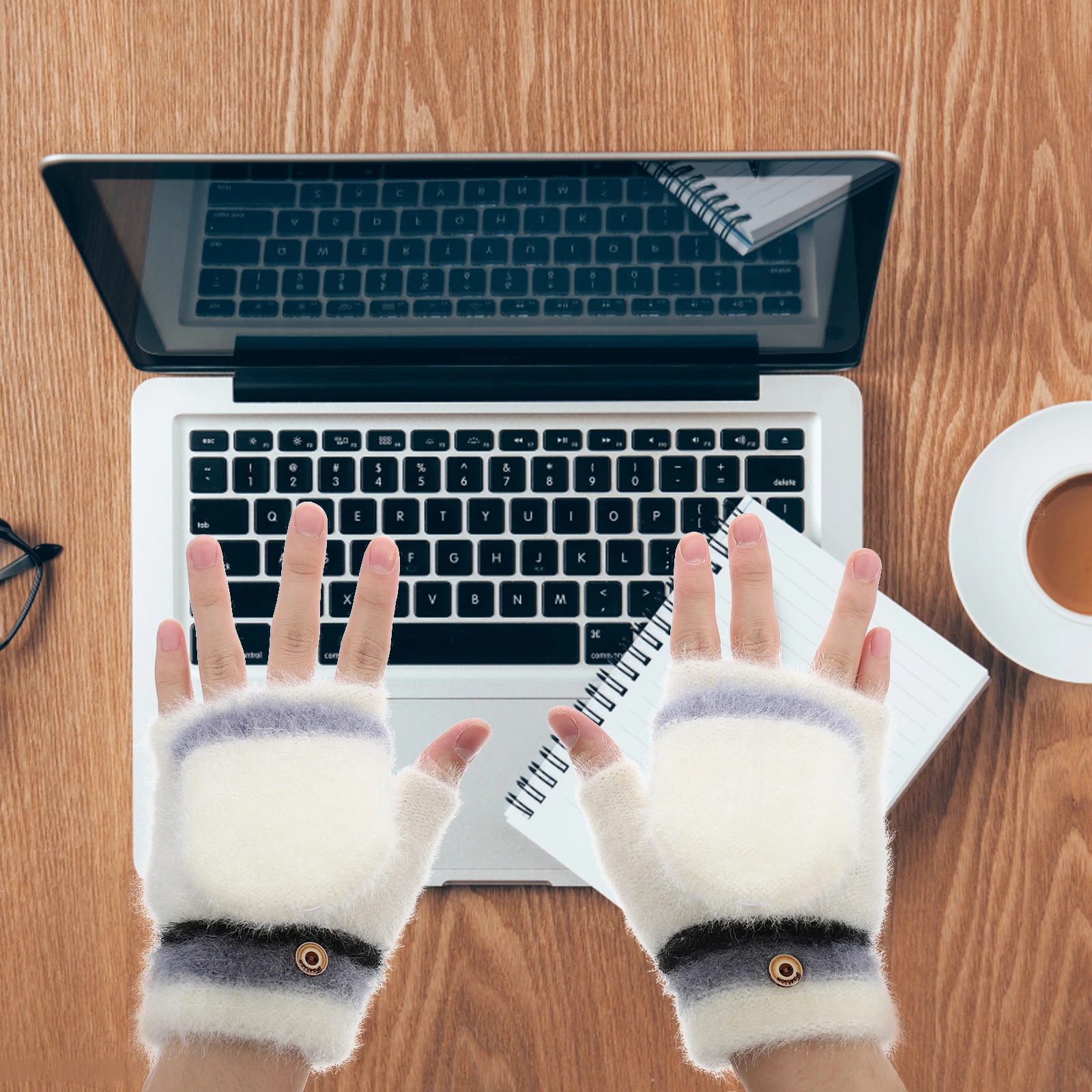 

Heating Gloves Typing Winter Half Finger Heated Electric Fingerless Thermal