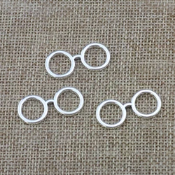 12pcs/Lot 30x14mm Antique Silver Color Round Glasses Frame Charms Pendant For Jewelry Making DIY Jewelry Findings