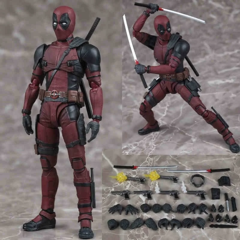 Marvel SHF Deadpool 2 Action Figures 16cm Anime Collection Movable X-Men Anti-hero New Mutants Wilson Figure Model Toys Gifts