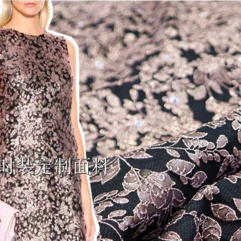 

Металлическая проволока, парча, жаккардовая ткань, окрашенная пряжа, костюм, пальто, платье, модный брендовый дизайн, шитье, оптовая продажа, материал, ткань на метр