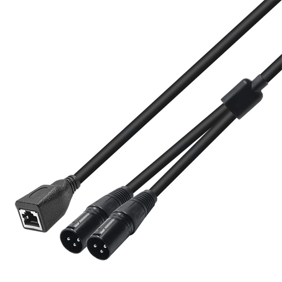 1Pcs Dual 3Pin XLR Male to RJ45 Adapter RJ45 to Dual XLR DMX Cable for DMX-CON Controller Series and Recording Studio