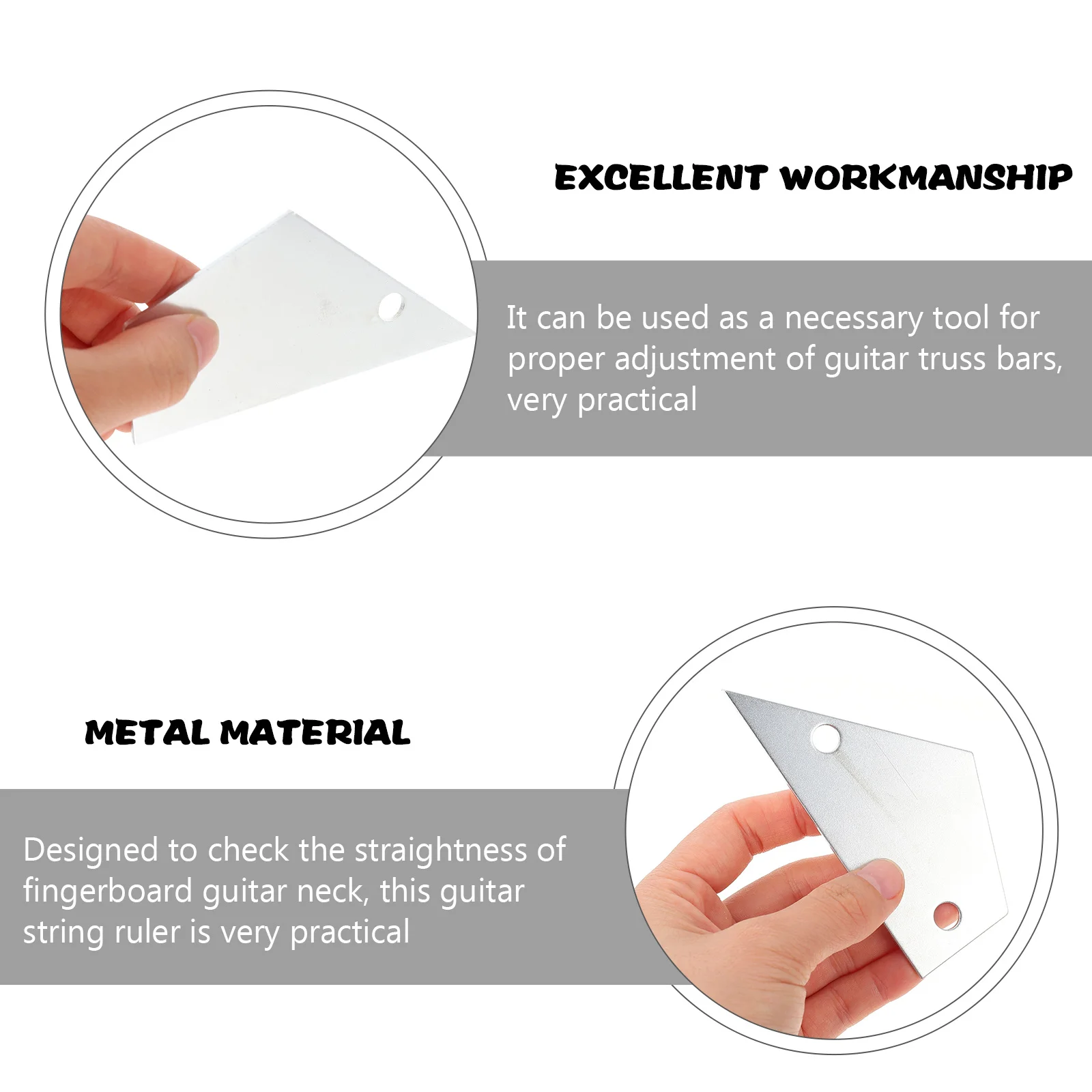 

Guitar Bass Neck String Action Gauge Measuring Ruler Practical Musical Instrument Tool for Truss Rod Adjustment and Inspection