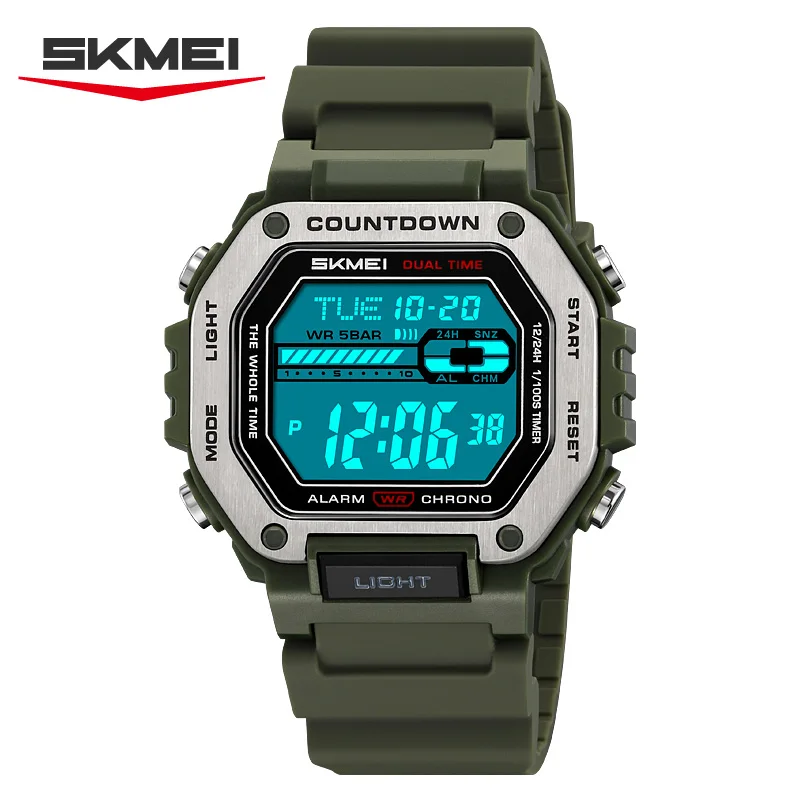 SKMEI 2522 New Leisure Sport Waterproof Date Men's and Women's Electronic Watch Countdown Military Digital Watch Reloj Hombre
