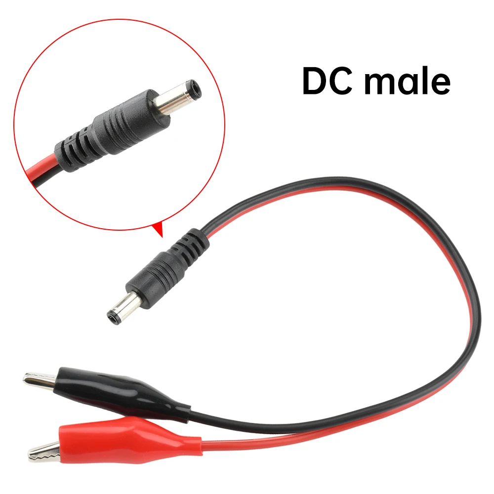 

5.5*2.1mm DC Power Male Female Test Crocodile Wire Connector Alligator Clip DC Power Plug Connector Adapter Plug 30cm