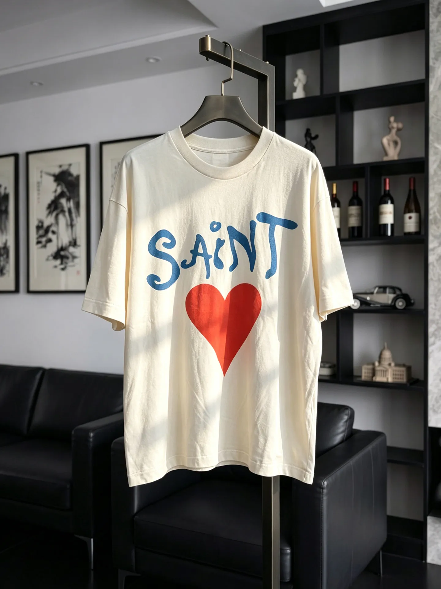Yao Fashion MX6 New Vintage Hip Hop Outdoor Kanye West Summer Cement White Love Printing Tops Tee T-shirt for Men Clothing