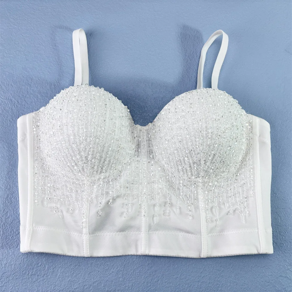 

Fashion Electronic Music Festival Nightclub Sexy Bead Hand Sewing Fishbone Bra
