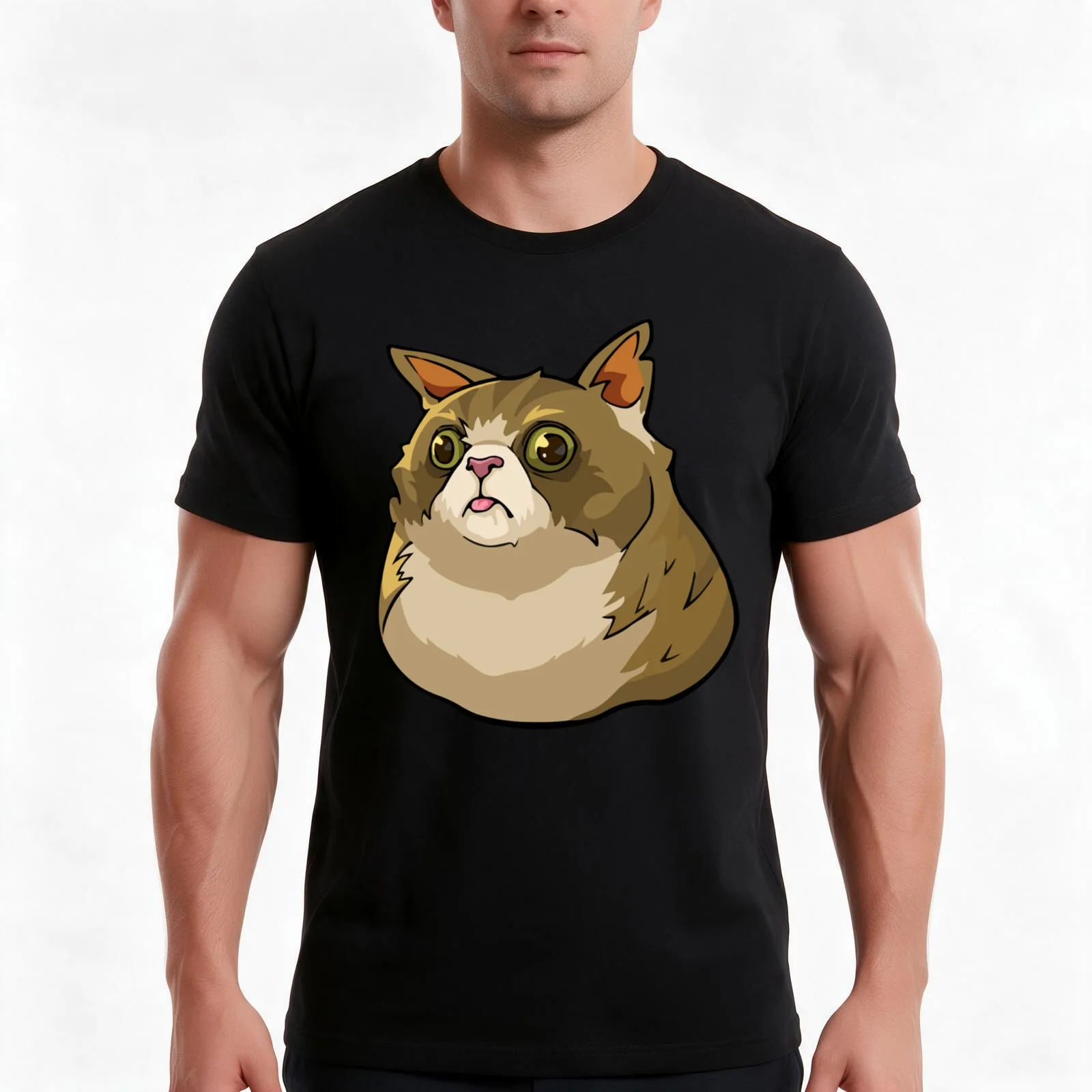 Excuse Me Cat Spray T-Shirt, Summer Casual Cotton Tee, Oversized Streetwear Tops, Vintage Graphic Print, Loose Fit Short Sleeve