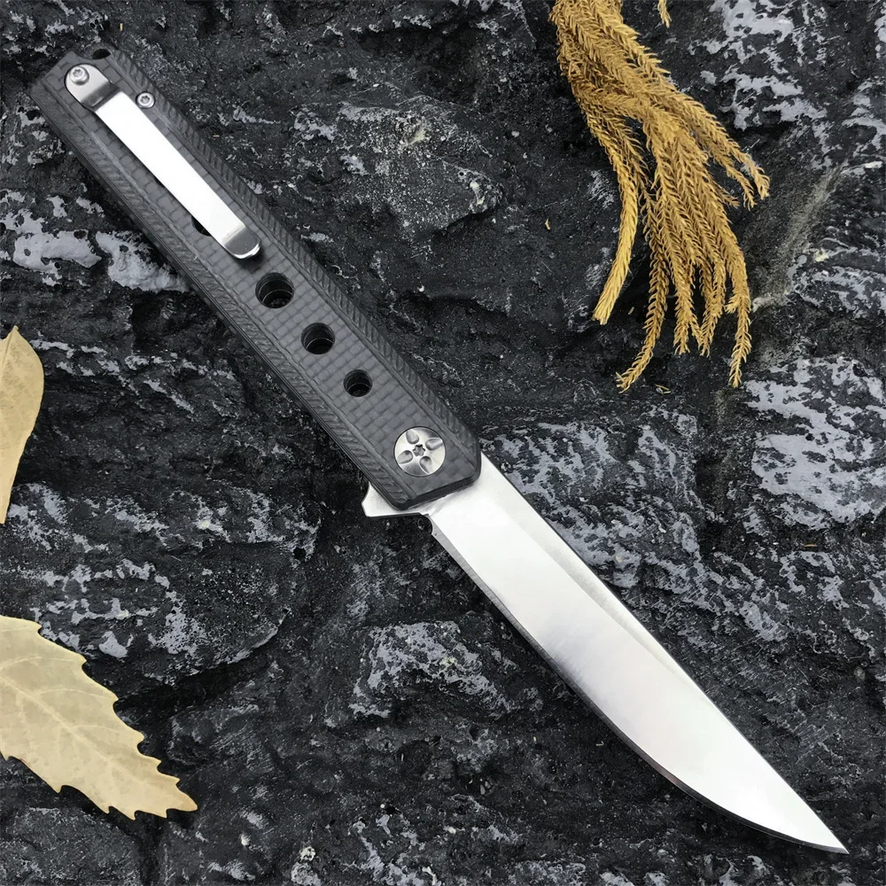 D2 Blade Ball Bearing Tactical Pocket Folding Knife Carbon Fiber Handle Outdoor Multifunction Cutting Camping Hunting EDC Knives