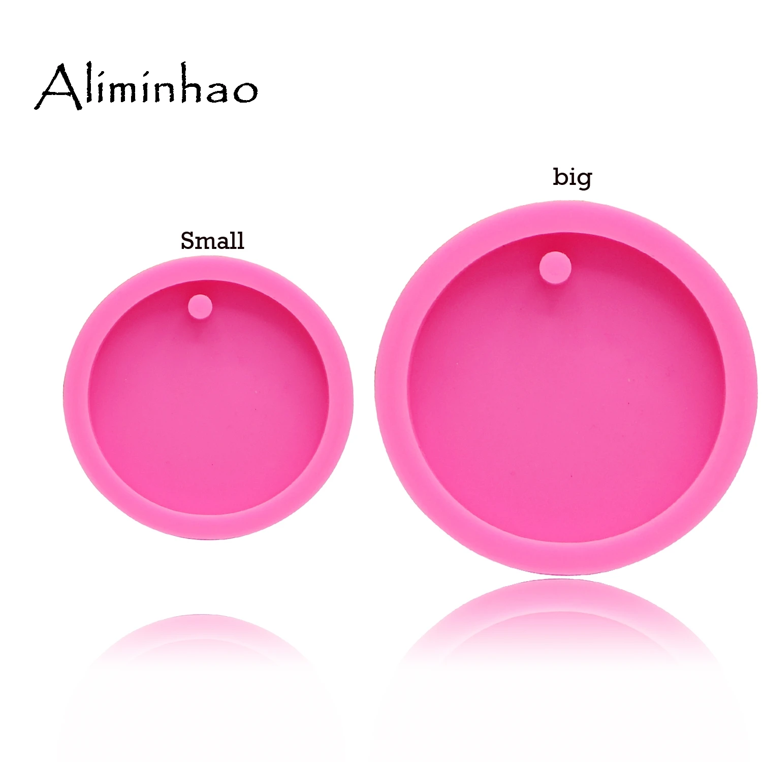 DY0079 50mm/75mm shiny Round Circle With Hole Disk Keychains silicone mold for Key chain Pendant clay DIY Resin mold 3