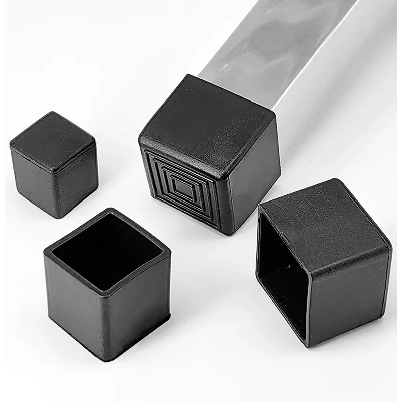 

Black Square PVC Soft Rubber Tube Plug Sleeve Table Chair Leg Tips Caps Non-slip Floor Rubber Feet Pads Furniture Accessories