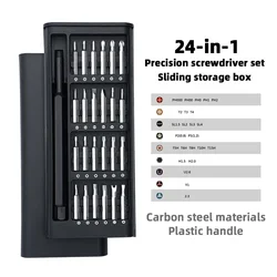 Household Screwdriver Set With 24 in 1 Magnetic Carbon Steel Plastic Mobile Phone, Computer, Laptop, Multifunctional Repair Tool