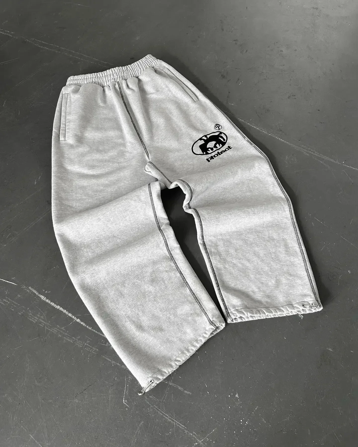 BiggOrange Y2k Camo Tactical Jogging Pants Gray 4