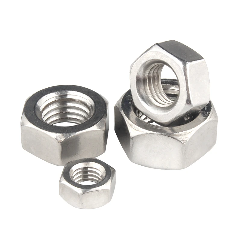 304 Stainless Steel Left-Hand Hexagonal Thread Lock Nut M3 M4 M5 M6 M8 M10 M12 M14 M16 M18 M20 Inverted Tooth Hexagonal Nut view 3