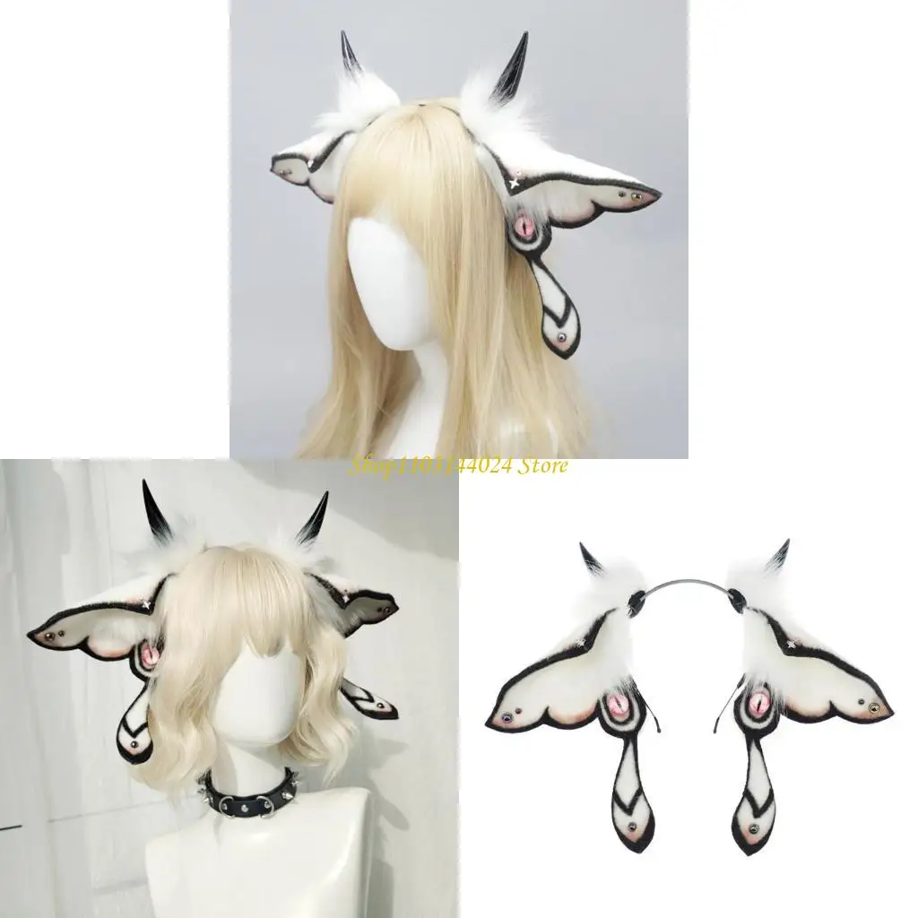 

N5KE Realistic Wolf Ear Headbands Cosplay Costume Hair Hoop Adjustable Size Headgear