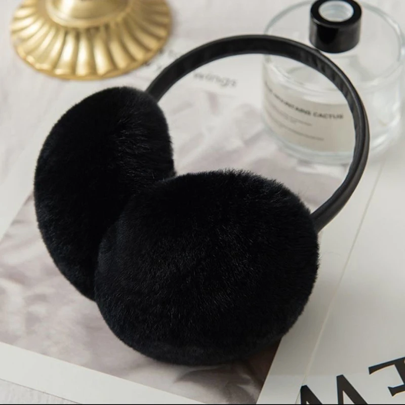 Rex Rabbit Fur Hang Ear Cover Warm Winter Earmuffs Headwear Ear Muffs Fur Earmuffs Cold Ear Warmer Fold Ear Protection Headband