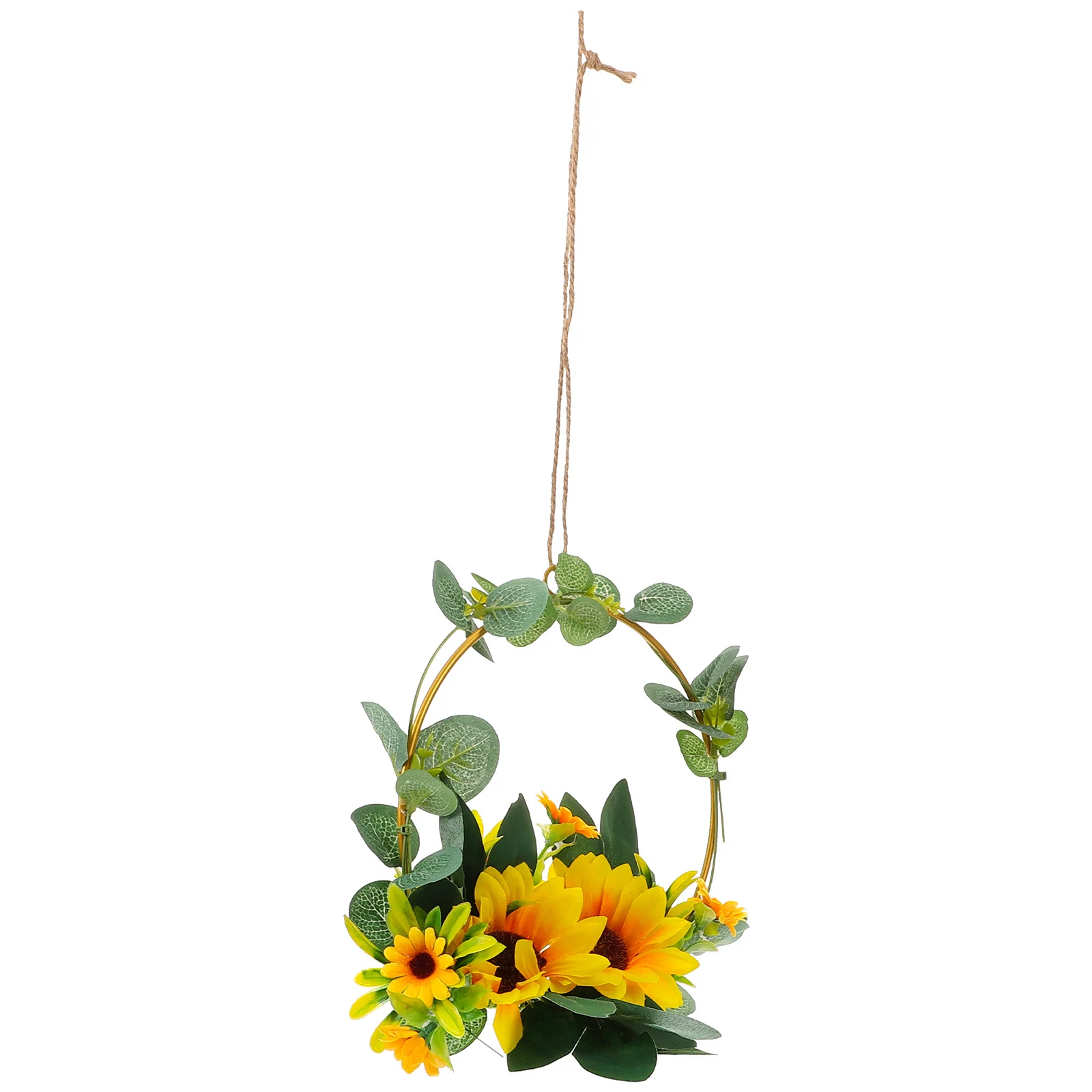 

1Pcs Artificial Sunflower Garland Simulation Sunflower Wreath Pendant Wall Hanging Decoration Wedding Garland Decoration
