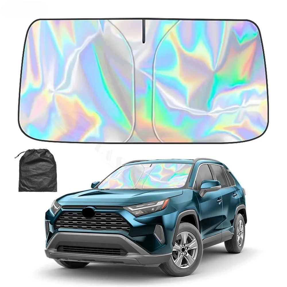 

Auto Sunshade for Toyota RAV4 2016-2024, Windshield Laser Sun Visor Protector, Anti-UV & Heat Shield, Car Accessories