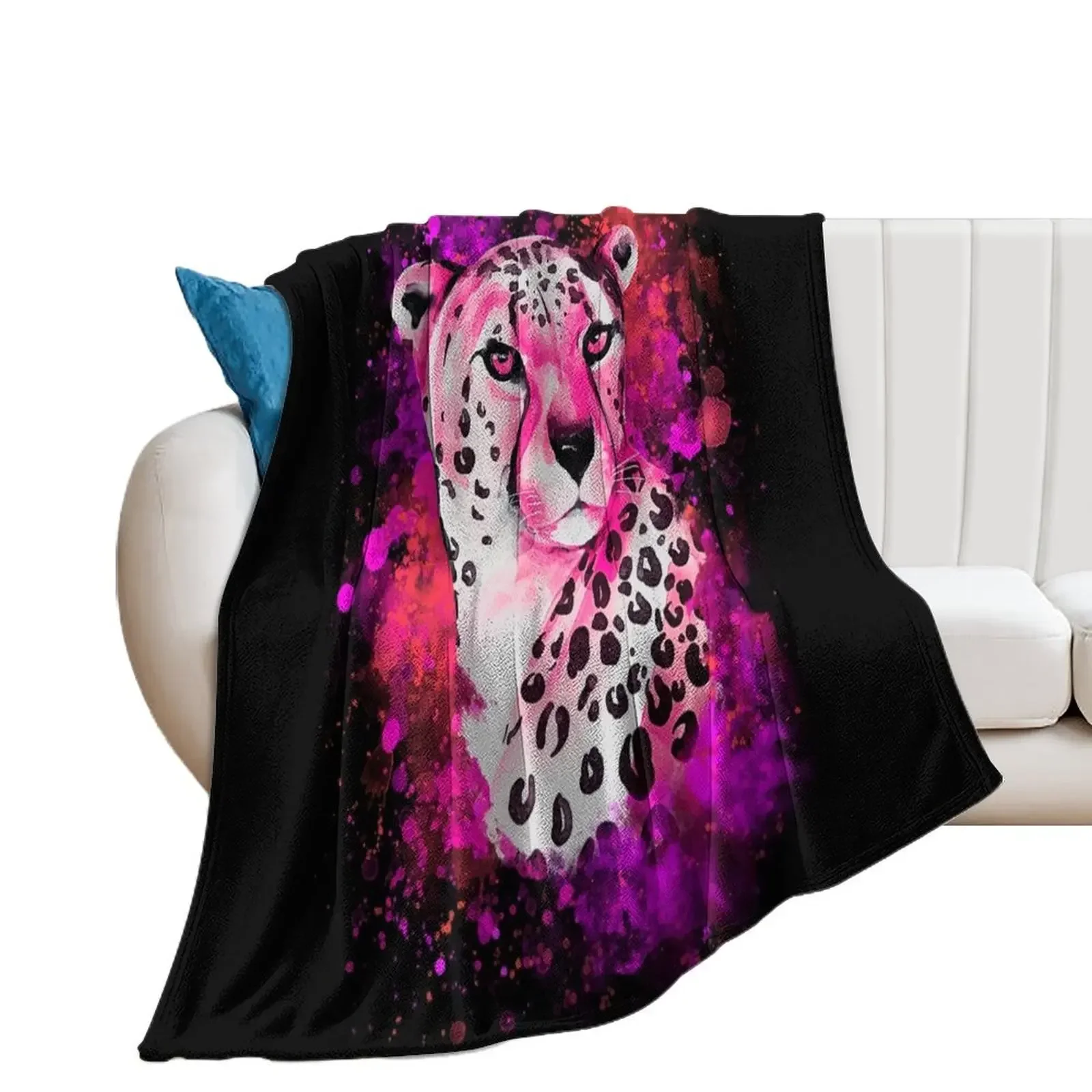 Neon pink: Colorful Cheetah Throw Blanket Bed For Baby Weighted Luxury Designer Blankets