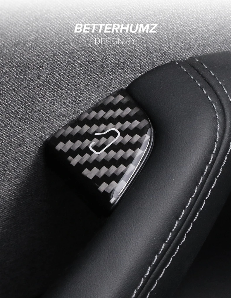 Für Tesla Modell Y 2019-2025 Juniper Modell 3 Highland 2024 Carbon Faser Auto Innen Tür Schalter Taste Trim aufkleber Zubehör – Detail 1