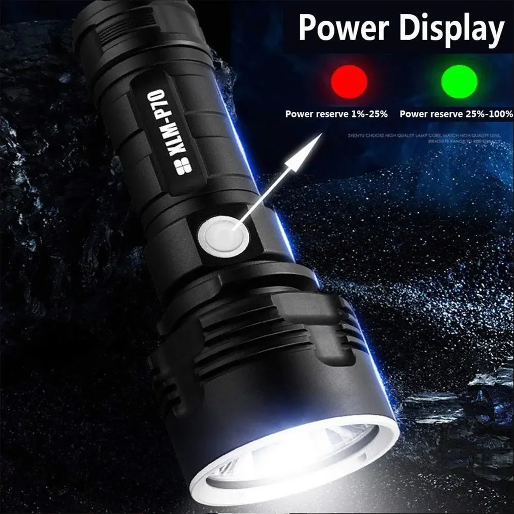 

P70 L2 Flashlight Camping Lamp Super Powerful USB Charging Flashlight Outdoor 26650 Battery Rechargeable Torch Camping