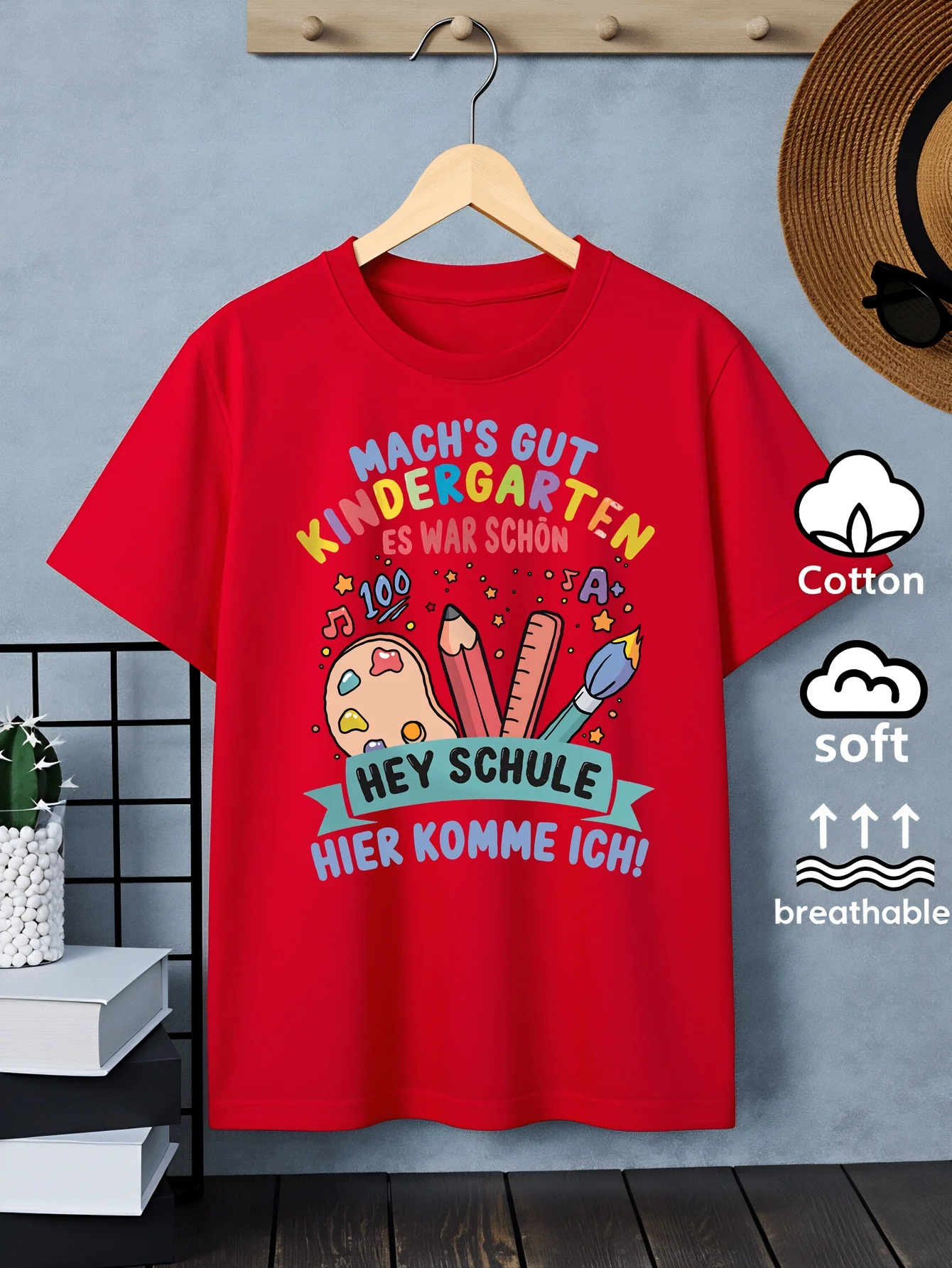 Best Effort Printing Machine Washable Indoor and Outdoor Short Sleeved Soft and Comfortable Parent-child Top