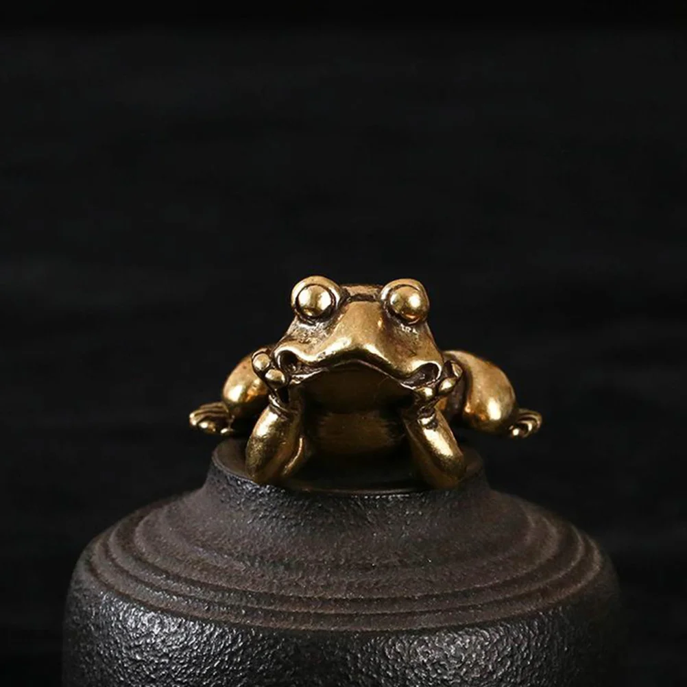 

1pcs Decors Desktop For Home Office Tea Room Decor Small Brass Crafts Decor Frog Ornament Brass Craft Decors