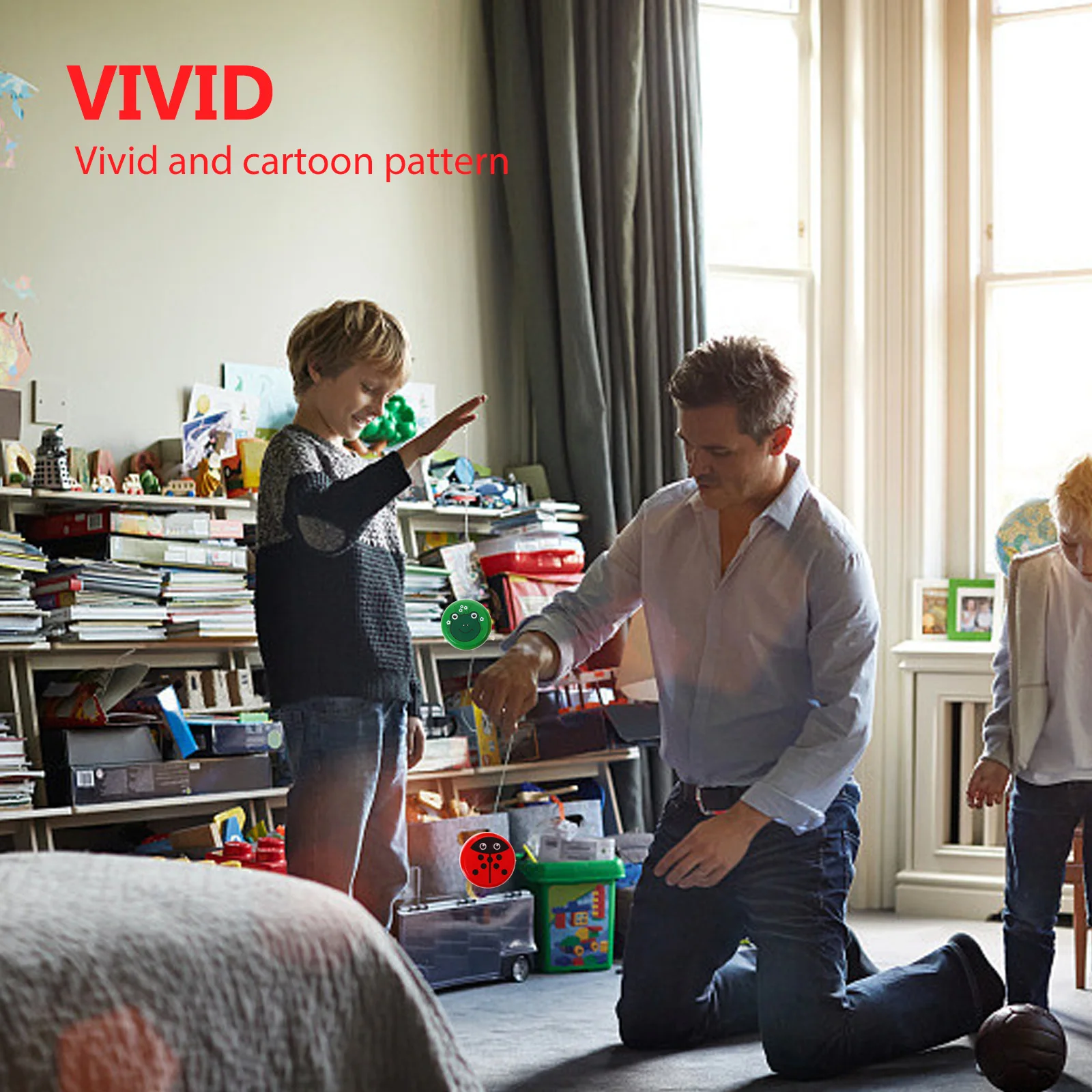 

4pcs Wooden Yoyo For Kids Cartoon Yoyo Ball Children Color Matching Game Wrist Exercise Portable Fun Plaything Gift