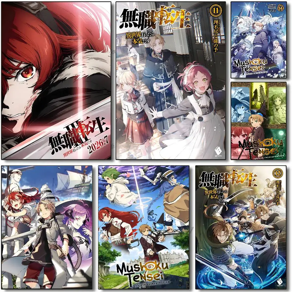 1pc M-Mushoku T-Tensei Jobless Reincarnation Poster Sticker Print Waterproof Wall Art For Living Room Bedroom Home Decor