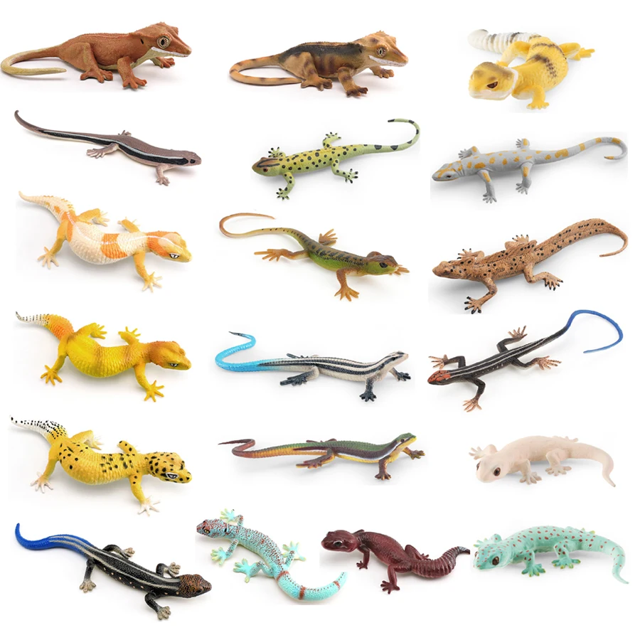 Figura de plástico para reptil, modelo de leopardo, Gecko, hierba, lagarto, Wilde, criaturas de la vida, estatuilla para decoración de pasteles, accesorios de broma, Juguetes