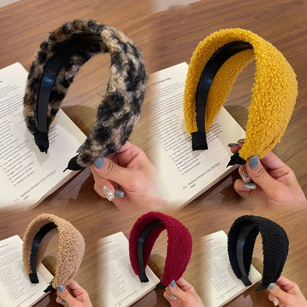 New Vintage Lambwool Kintting Headband for Women Wide Cross Hairband Nonslip Wide Headbands Keeping Hair in Place and Warm