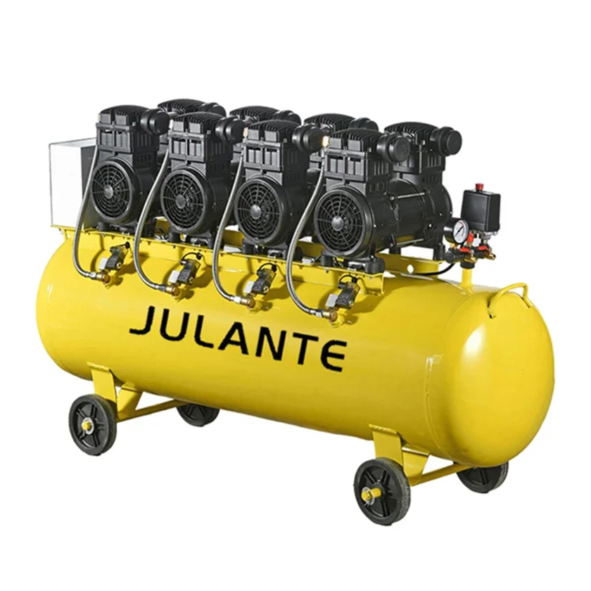 Silent Oil Free Industrial Compressors 8bar 220v 1400rpm 2.2kw 120L Portable air compressor machine