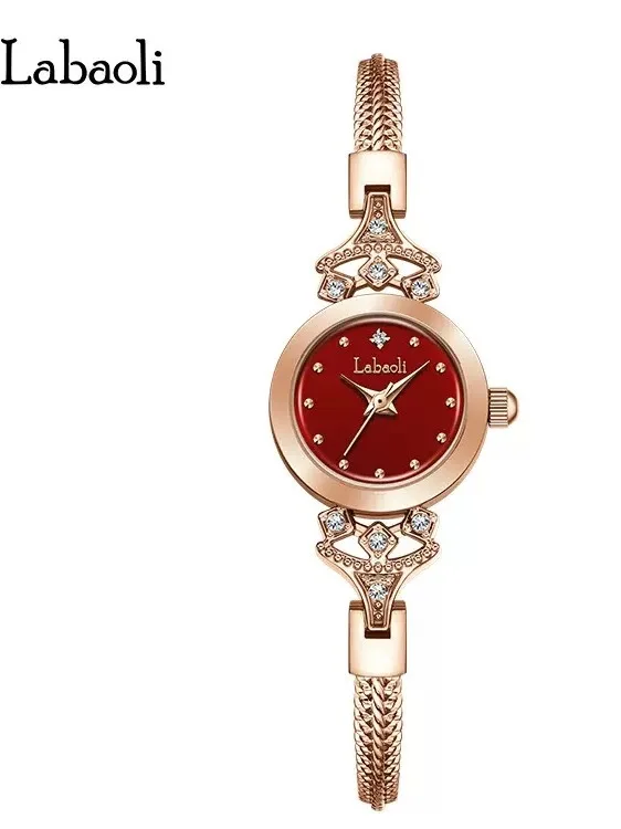 Luksusowy damski zegarek, mały i wykwintny, z temperamentnym designem, damski zegarek kwarcowy, zegarek na bransolecie, prezent dla kobiet.