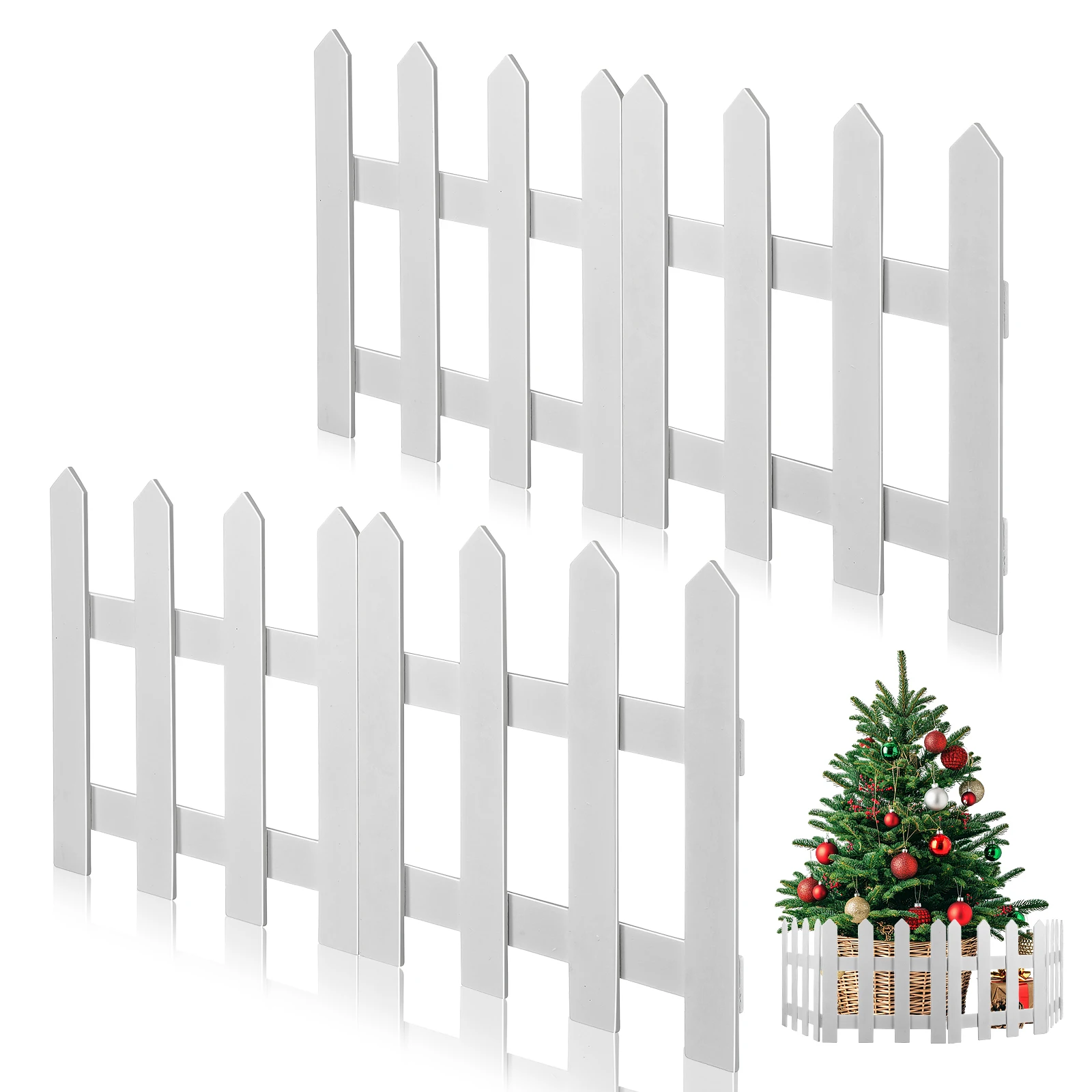 

1Set Wooden Miniature Fence Ecofriendly White Picket Fence for Garden Lawn Christmas Tree Decorations Christmas Decorations