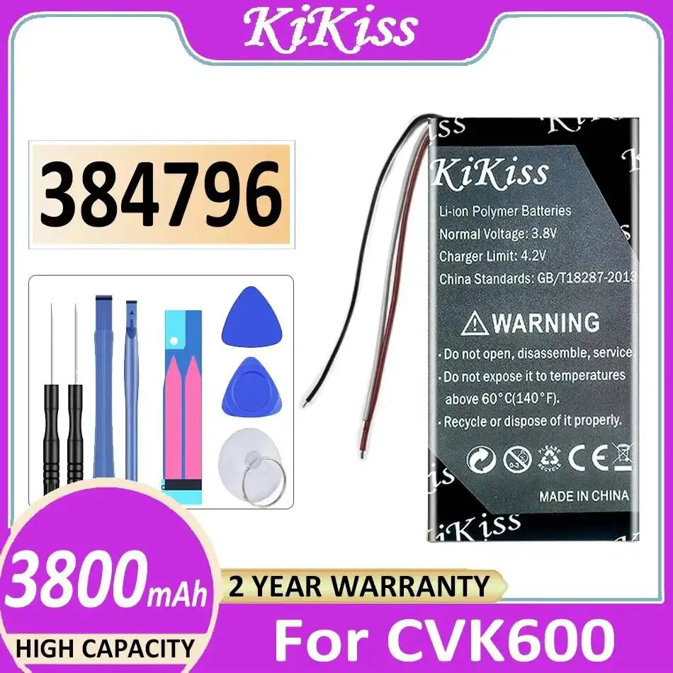 

Подходит для мобильного телефона CVK600, аккумулятор высокой емкости 384796, 3800 мАч, высокая производительность