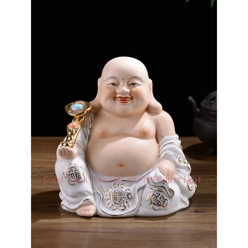 2024 Japan Indonesia Thailand HOME SHOP Porcelain Maitreya God of wealth Buddha Mammon statue Bring good luck Recruit wealth