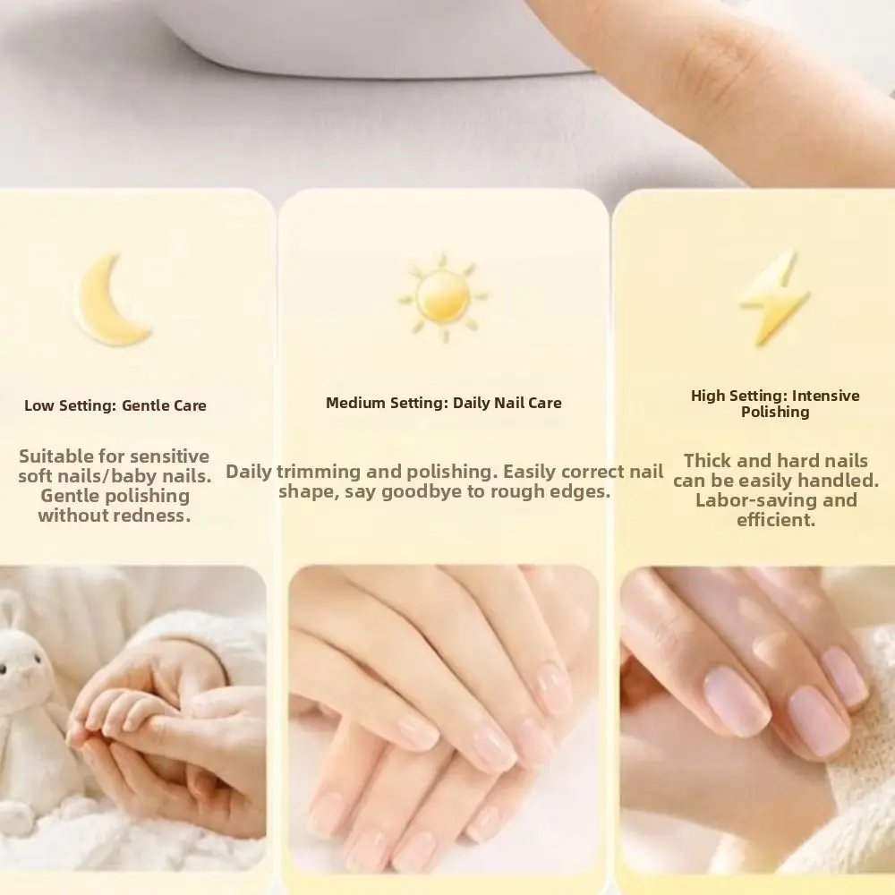 Effective Rechargeable Electric Nail Clipper ABS Plastic Dual Head Nail Grinder 3 Speed Low Noise Automatic Nail Trimmer