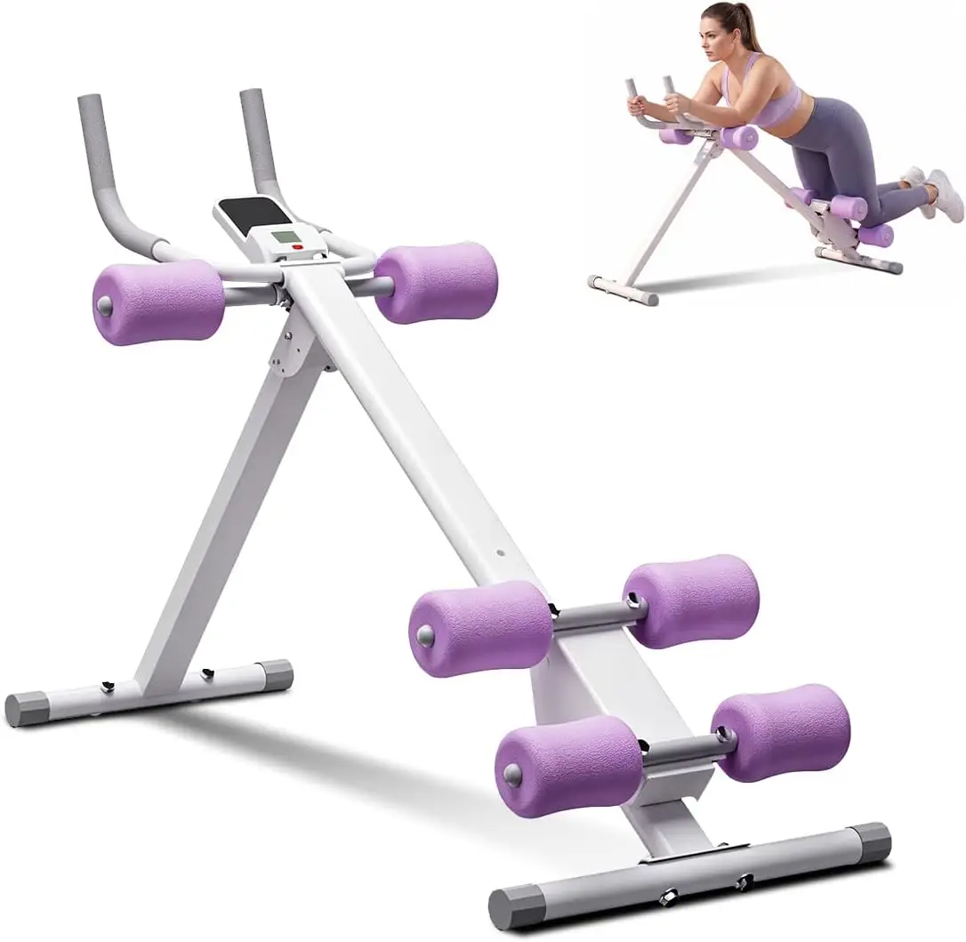 Trainer with LCD Monitor, 440lbs Weight Capacity, Foldable for Easy Storage, Ergonomic Supportive Design, Tones Waist Abs Arms Legs Hips