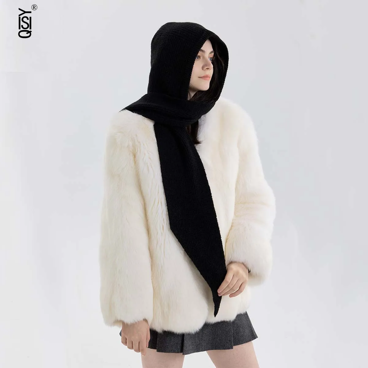 

New Warm Knitted Woolen Scarf and Scarf for Women To Wear with A Hat and A Scarf in Winter