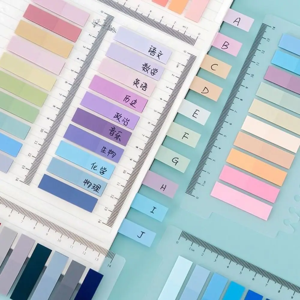 Set di schede indice autoadesive Morandi trasparenti impermeabili Note adesive Etichetta in PET Schede segnapagina Materiale scolastico per ufficio